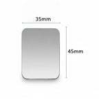 Set of metal mounting plates for Magnetic Car Phone Holder, including various shapes and sizes for universal compatibility.