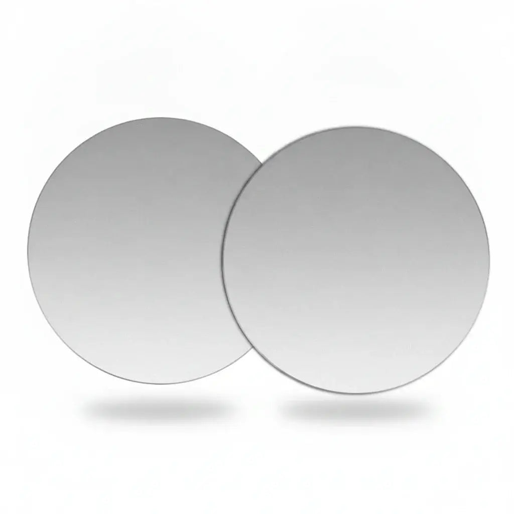 Set of metal mounting plates for Magnetic Car Phone Holder, including various shapes and sizes for universal compatibility.