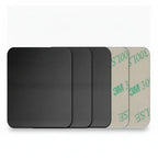 Set of metal mounting plates for Magnetic Car Phone Holder, including various shapes and sizes for universal compatibility.