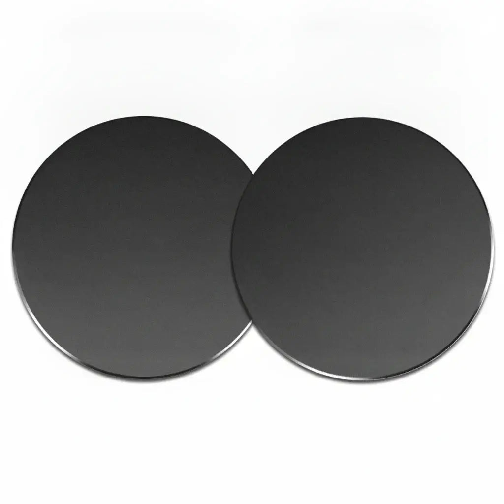 Set of metal mounting plates for Magnetic Car Phone Holder, including various shapes and sizes for universal compatibility.
