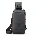  Anti-Theft USB Charging Chest Bag with Security Lock featuring a modern design and USB charging capability.