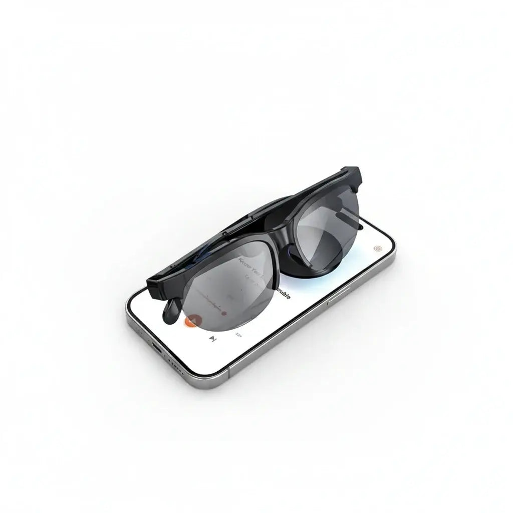 AI Smart Glasses displaying translation and audio features for seamless communication and entertainment.