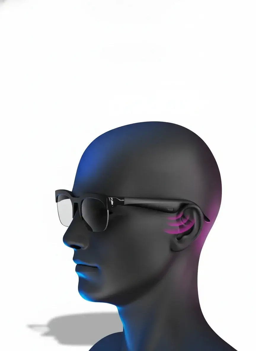  AI Smart Glasses displaying translation and audio features for seamless communication and entertainment.