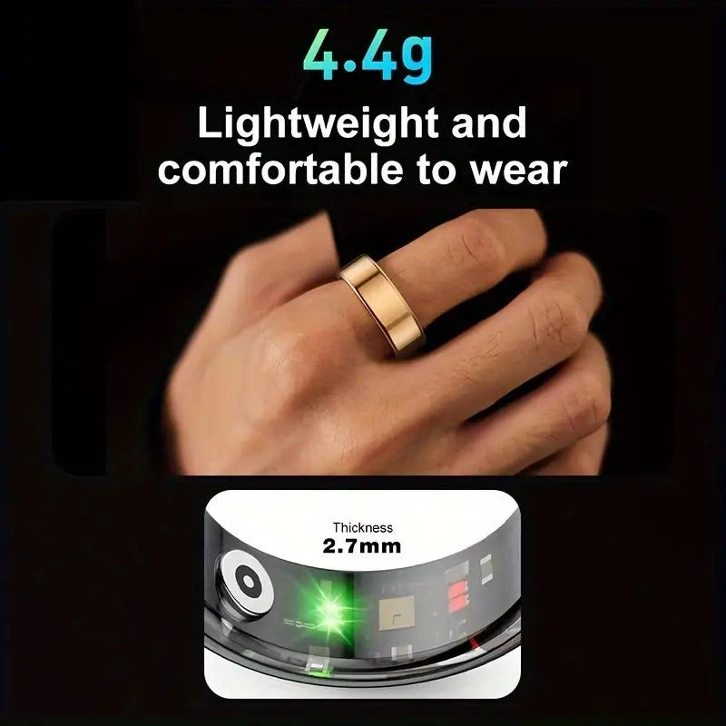 Smart Ring Fitness Tracker - Stainless Steel Workout Smart Ring