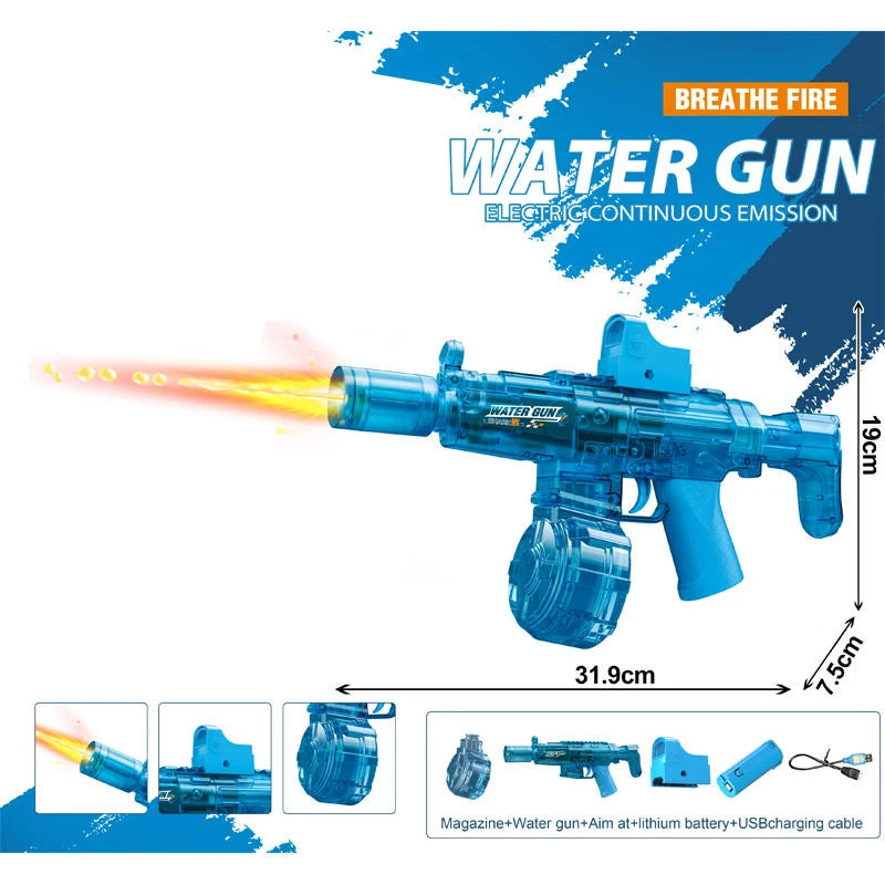  Simulated Recoil Electric Water Gun in action, great for summer fun and perfect for children.