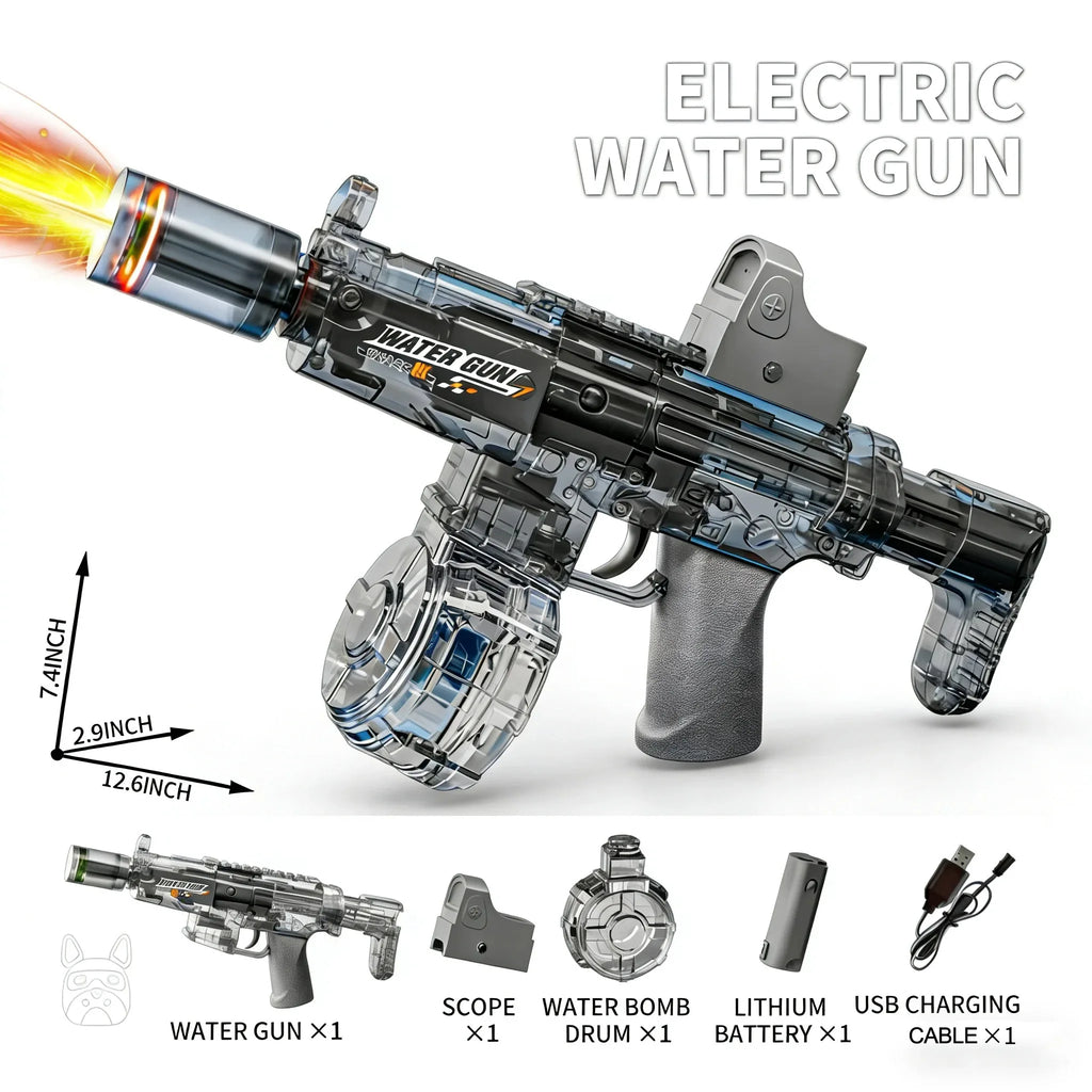  Simulated Recoil Electric Water Gun in action, great for summer fun and perfect for children.