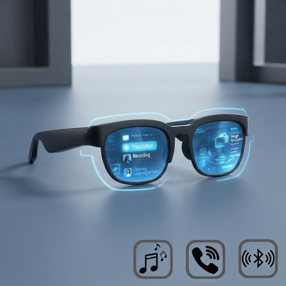 AI Smart Glasses with Translation and Bluetooth Audio - stellar-stats-with-image